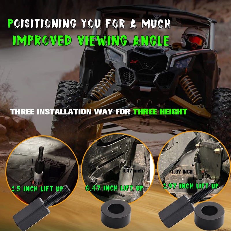 Chelhead Can-Am Maverick X3 Seat Riser Black Sold in 4 PCS Fit for All Years, Lift Up UTV Seat to 0.5'' 1.5'' 2'' - Image 3